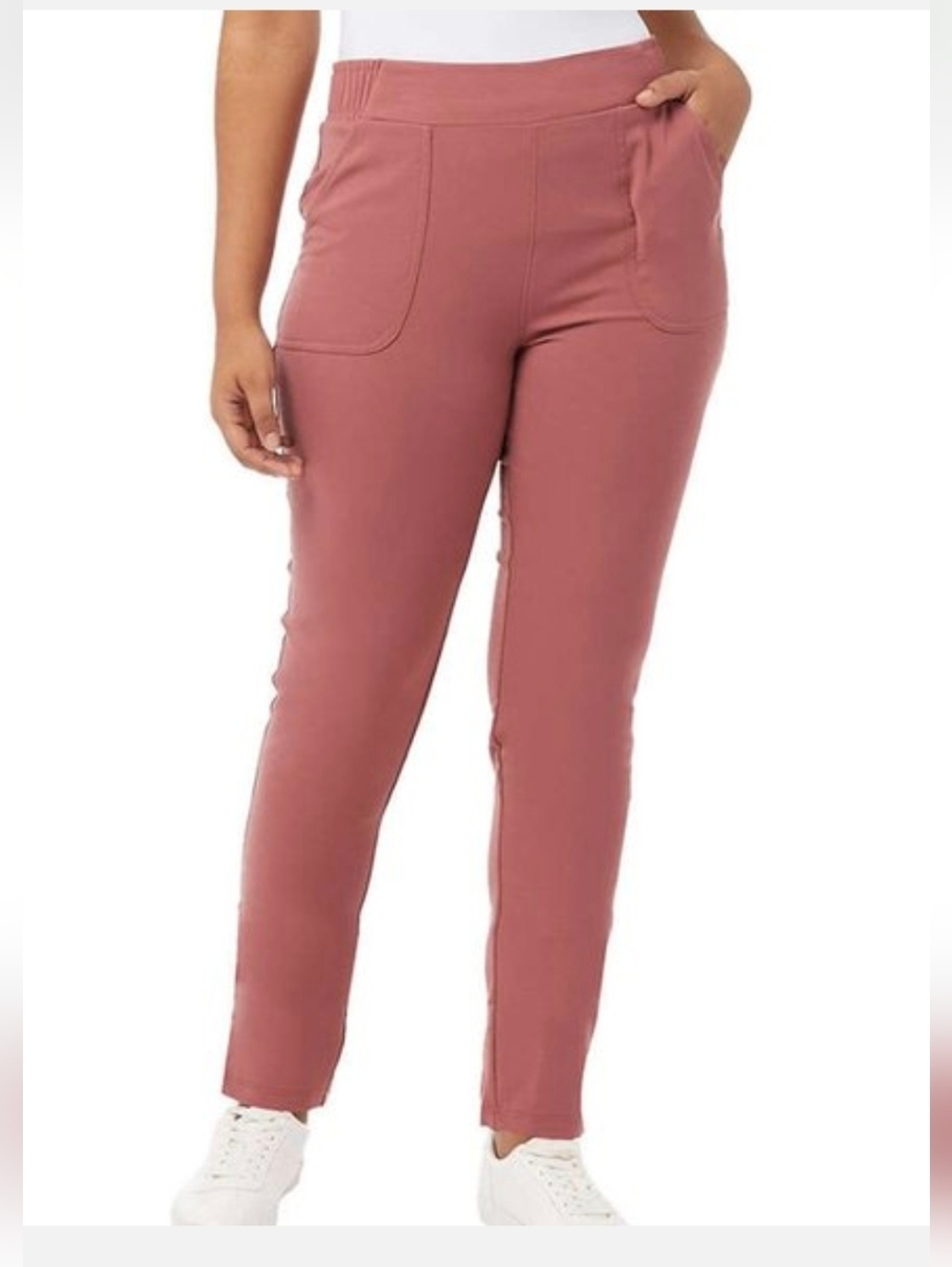 New 32 Degrees Cool Pants Pink Ladies Lightweight Pull-on Twill Joggers Sz L